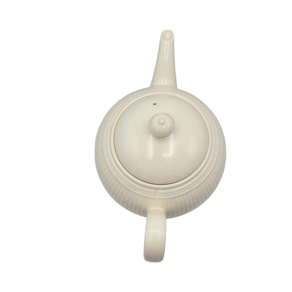 Vintage Windsor Teapot by Wedgwood England Porcelain Embossed Ribs & Dots Cream - Picture 5 of 12